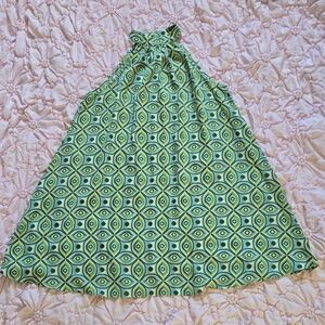SHEIN Green Geometric 70's Dress
